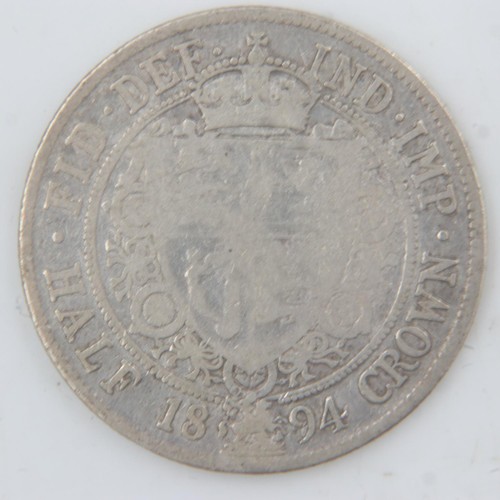 115A - 1894 - silver half crown of Queen Victoria in quadrum case. UK P&P Group 0 (£6+VAT for the first lot... 