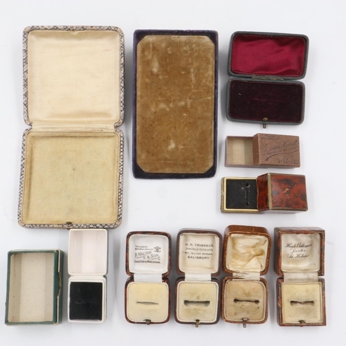 74 - Victorian and later jewellery boxes and a jeweller's display wedge. UK P&P Group 2 (£20+VAT for the ... 