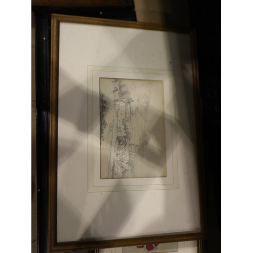 1013 - Nine mixed framed pictures, including an Oriental example. Not available for in-house P&P