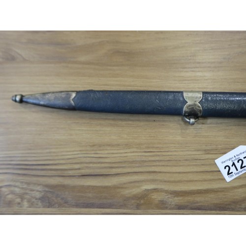 2127 - Third Reich Luftwaffe first pattern officers dress dagger with metal-mounted leather scabbard, the c... 