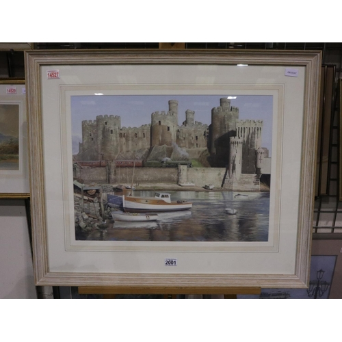 2001 - Ifor Pritchard (1940-2010): oil on board, Caernarfon Castle, signed and dated 89, image 60 x 44 cm, ... 