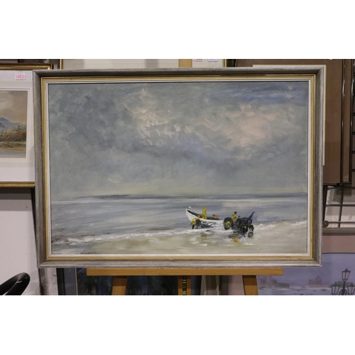 2012 - Williams (unattributed, 20th century): oil on board, fisherman rescue, signed William and dated 69, ... 