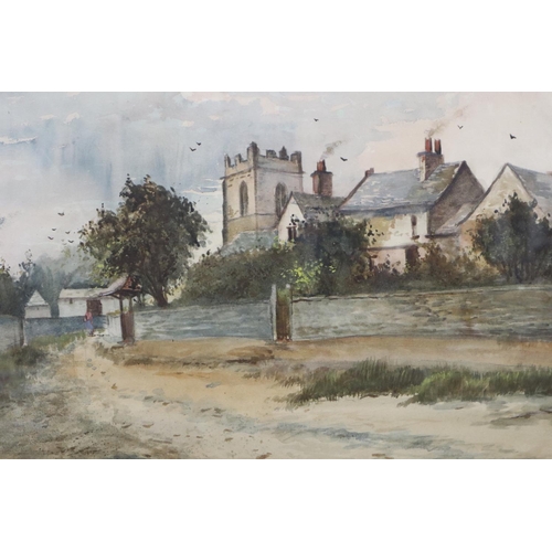 2020 - Unattributed early 20th century watercolour, Bidston Old Church (Wirral), unsigned, image 47 x 33 cm... 