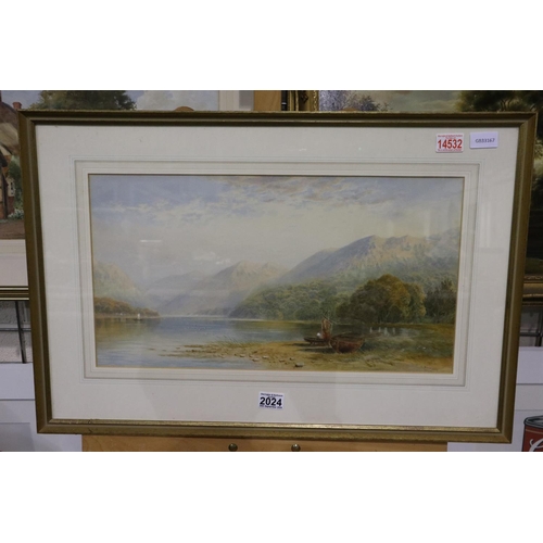 2024 - Cornelius Pearson (1805-1891): watercolour, Scene on Lake Bala, Merionethshire, signed and dated 187... 