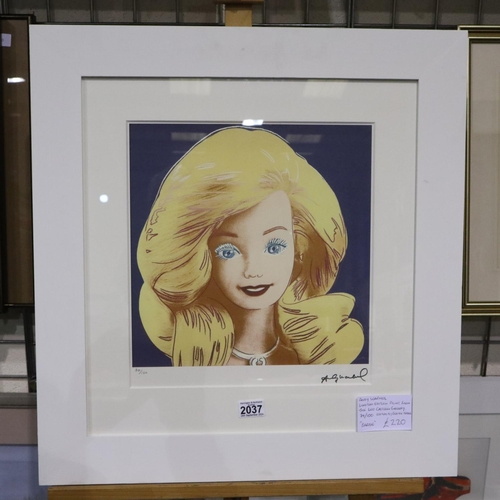 2037 - Andy Warhol (1928-1987): limited edition print, Barbie, 74/100, from the Leo Castelli Gallery New Yo... 