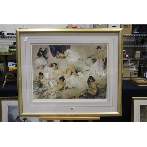 2051 - Sir William Russell Flint (1880-1969): limited edition framed colour lithograph, Variations, 96 x 83... 