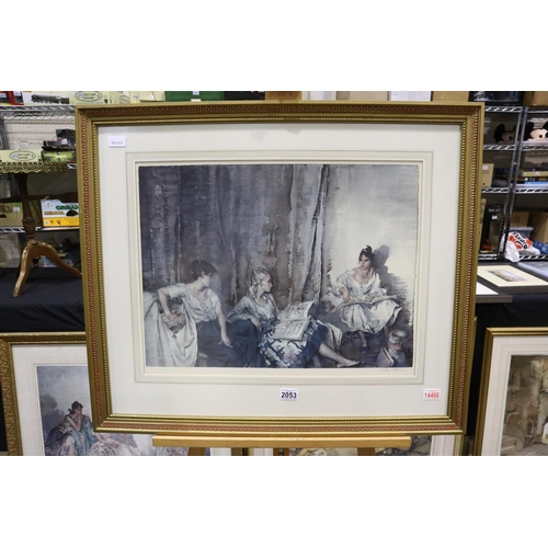 2053 - Sir William Russell Flint (1880-1969): artist signed colour lithograph, 84 x 71 cm. Not available fo... 