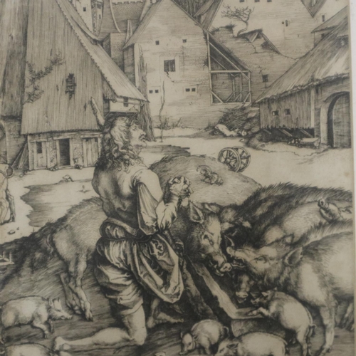 2061 - Albrecht Dürer (German 1471-1528): etching after the original engraving, The Prodigal Son, image 18 ... 