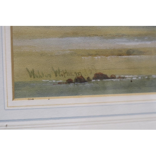 2064 - Walter Witham (Liverpool, exh. 1894-1896): pair of watercolours, low tide coastal landscapes, each i... 