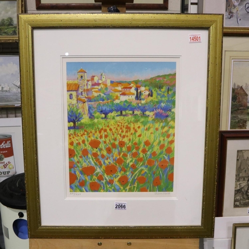 2066 - John Holt (b. 1949): artist signed limited edition print, Poppies at Lourmarin, 25/25, image 35 x 44... 