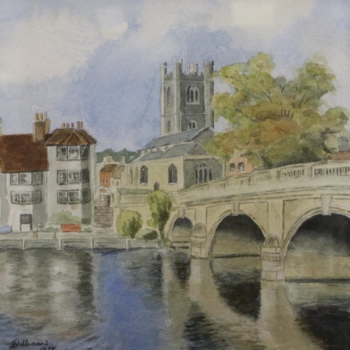 2071 - L Williams (20th century): watercolour, Henley-on-Thames, signed and dated 1978, image 23 x 23 cm, 3... 