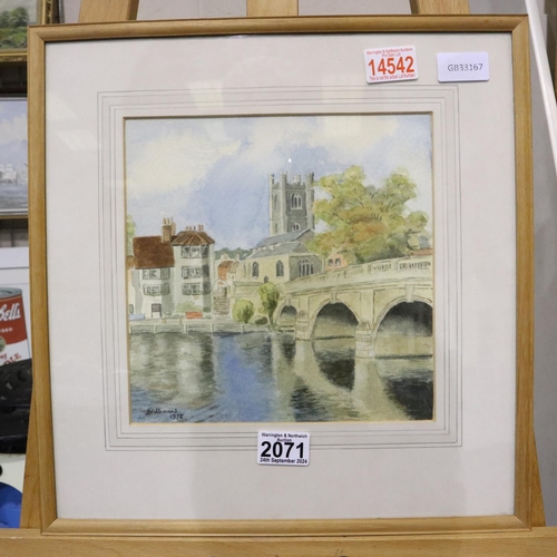 2071 - L Williams (20th century): watercolour, Henley-on-Thames, signed and dated 1978, image 23 x 23 cm, 3... 