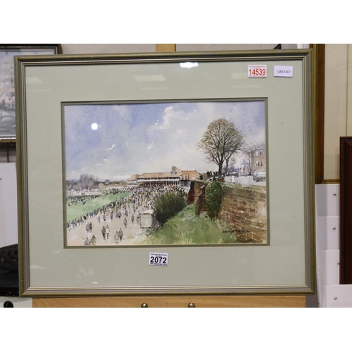 2072 - George Thompson (1934-2019): watercolour, Chester Races, inscribed and dated 96 verso, image 41 x 29... 