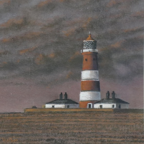 2076A - G Watson (contemporary): pastels, Lighthouse scene (possibly Norfolk), image 23 x 23cm, overall 43 x... 