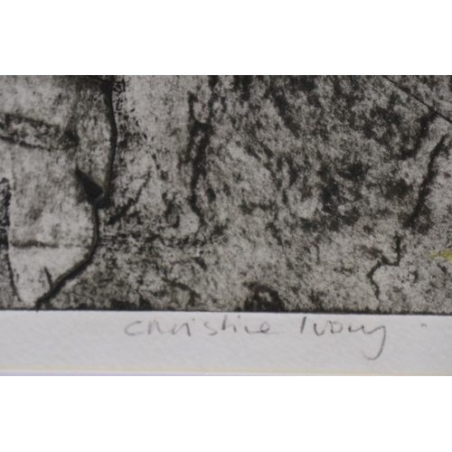 2076B - Christine Ivory (contemporary): mixed media, study of an angel, signed in pencil, image 30 x 40cm, o... 