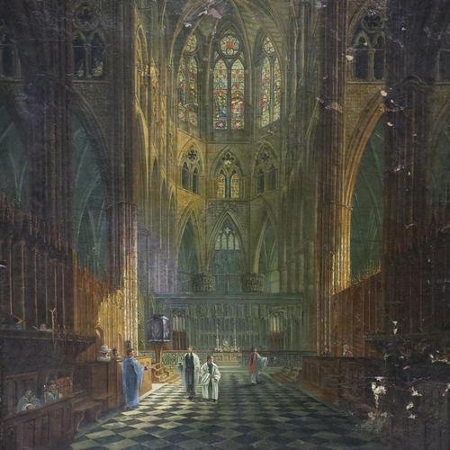 2077 - In the manner of Sir Wyke Bayliss (1835 - 1906): a large oil on canvas, Westminster Cathedral interi... 