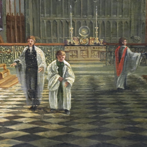 2077 - In the manner of Sir Wyke Bayliss (1835 - 1906): a large oil on canvas, Westminster Cathedral interi... 