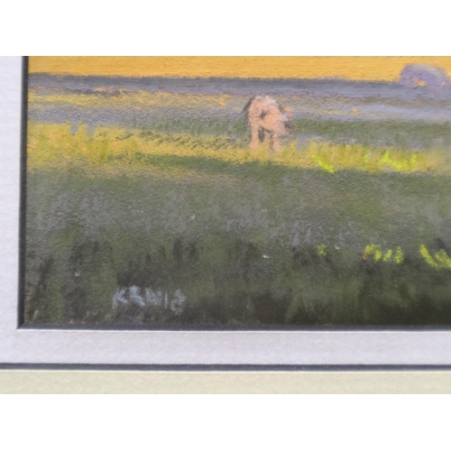 2079 - Kieron Williamson (contemporary): pastel, Southrepps Pigs, from the Six to Sixteen Exhibition 2019, ... 