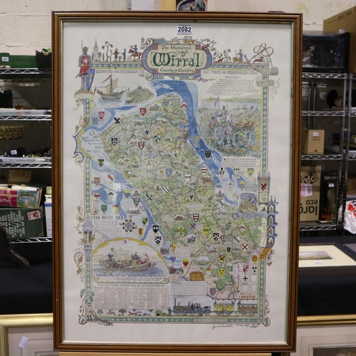 2082 - Gerald Swarbrick (20th century): artist signed pictorial map print, The Hundred of Wirral, image 58 ... 