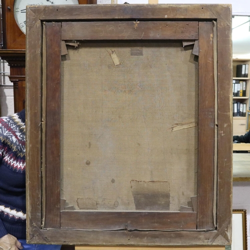 2086 - Unsigned late 18th/early 19th century oil on canvas of a military officer in gilt frame, image 62 x ... 