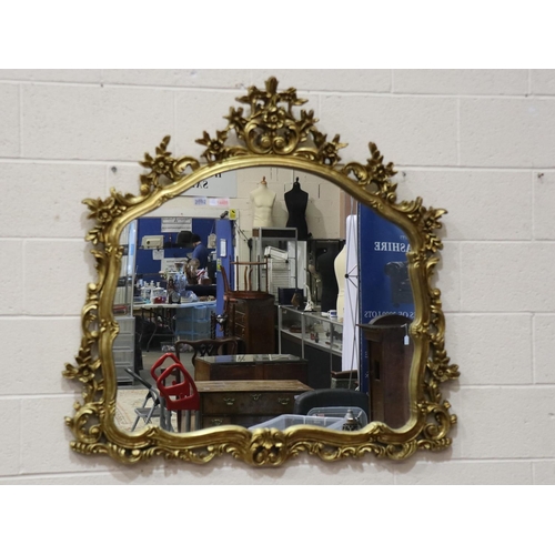 2092 - Large Rococo style, gilt framed wall mirror , 118 x 125cm. Not available for in-house P&P