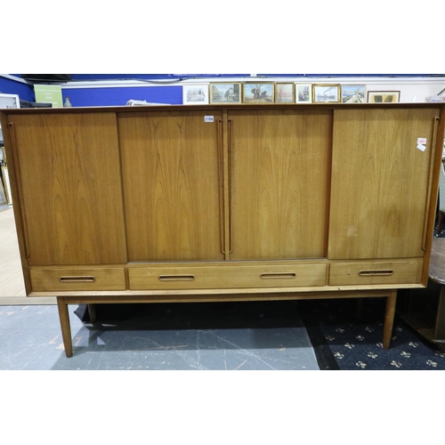 2109 - Kurt Østervig for Brande Møbelfabrik, a Danish mid 20th century teak sideboard, four sliding doors w... 