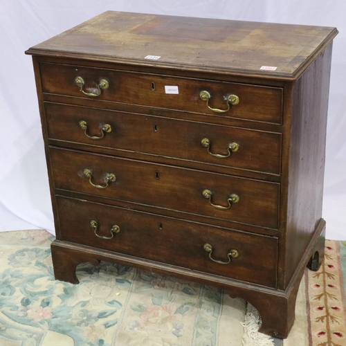 2125 - A Georgian  walnut chest of four graduated long drawers, 80 x 46 x 81 cm H. Not available for in-hou... 