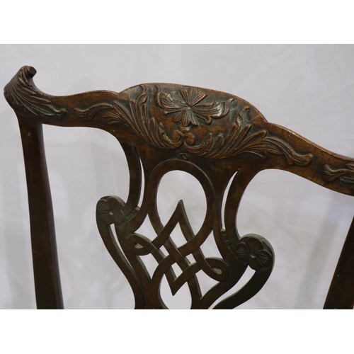 2131 - Pair of late 18th century dining chairs in the Hepplewhite style with pierced backrests and carved s... 