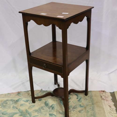 2133 - 19th century walnut single drawer lamp stand. Not available for in-house P&P