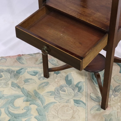 2133 - 19th century walnut single drawer lamp stand. Not available for in-house P&P