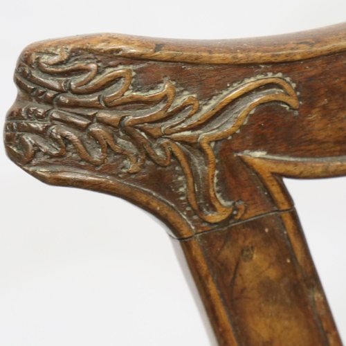 2149 - 18th century walnut gentlemans elbow chair in the Chippendale manner with Berlin style wool work sea... 