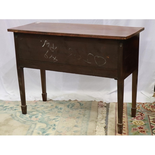 2151 - Regency period inlaid mahogany sideboard, with tambour cupboard and drawers, bow-fronted and raised ... 