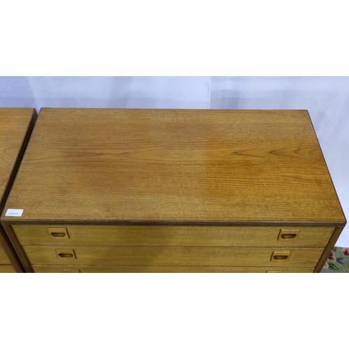 2164 - Alfred Cox: two mid 20th century teak chests of four graduated long drawers, largest 107 x 44 x 71 c... 