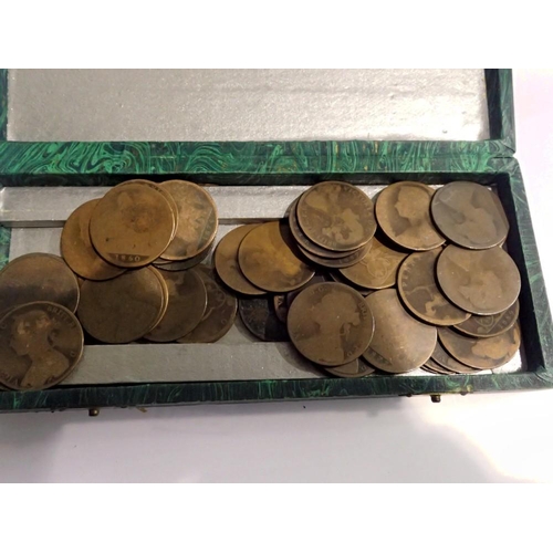 1067 - Box of Victorian bun head pennies. UK P&P Group 1 (£16+VAT for the first lot and £2+VAT for subseque... 