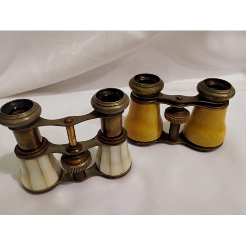 1142 - Two pairs of Opera glasses, including bone and mother of pearl examples. UK P&P Group 2 (£20+VAT for... 