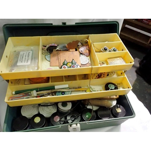 1162 - Toolbox containing jewellery enamelling items. Not available for in-house P&P