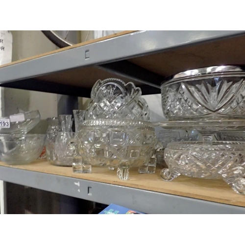 1193 - Shelf of crystal and glass. Not available for in-house P&P