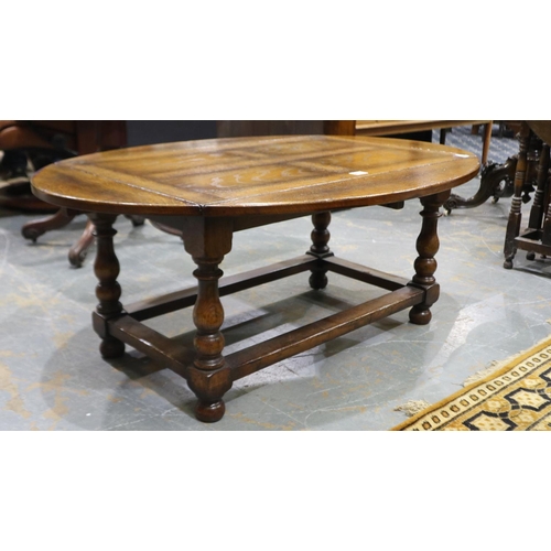 2176 - Modern oak drop leaf centre table, 121 x 85 x 48 cm H. Not available for in-house P&P