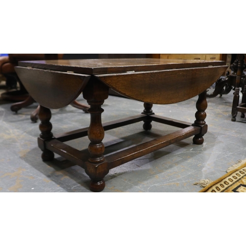 2176 - Modern oak drop leaf centre table, 121 x 85 x 48 cm H. Not available for in-house P&P