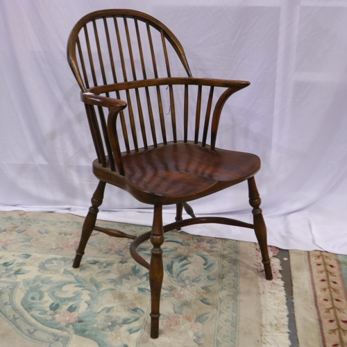 2190 - Modern elm Windsor style arm chair, made using traditional methods. Not available for in-house P&P