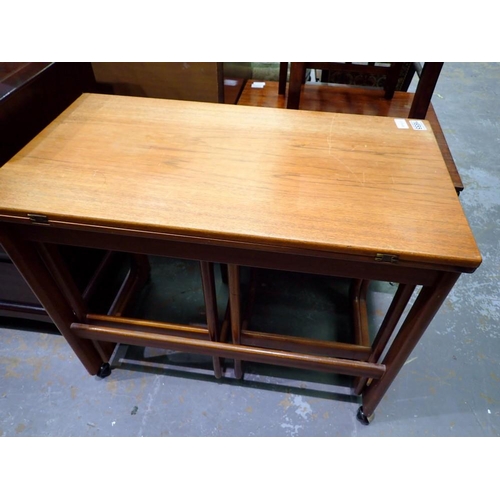 1655 - G-plan nest of three tables, one with swivel top, 76 x 63 cm H. Not available for in-house P&P