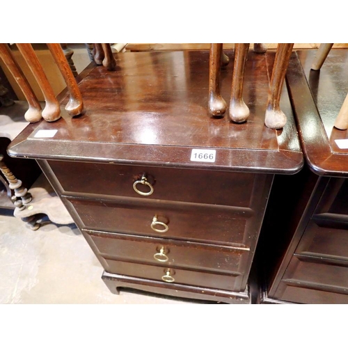 1666 - Mahogany Stag set of four drawers, 53 x 72 cm H. Not available for in-house P&P