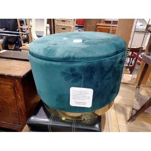 1684 - Two folding ottoman storage boxes and a green pouf/storage box. Not available for in-house P&P