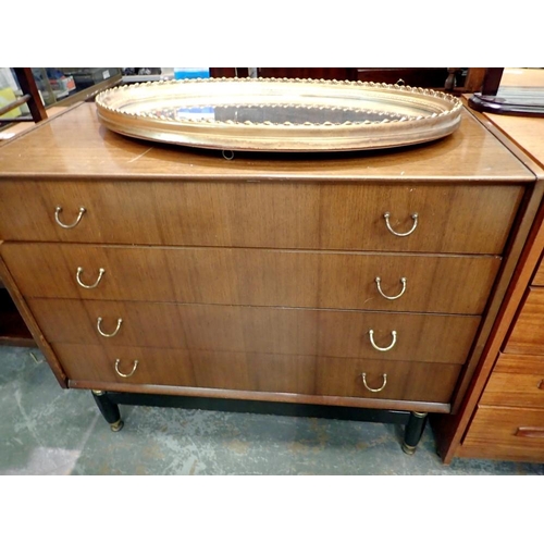 1704 - Walnut set of four drawers, 96 x 79 cm H. Not available for in-house P&P