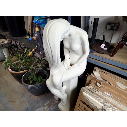 1761 - Large resin statue of a seated nude, 120cm H. Not available for in-house P&P