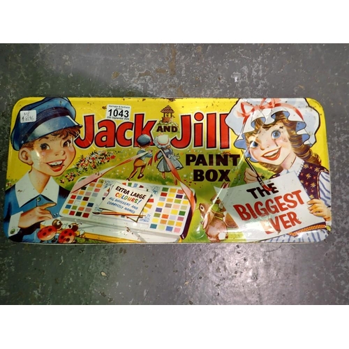 1043 - Jack & Jill lithographed paint box, 1960's. Not available for in-house P&P