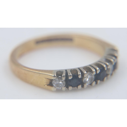 104 - 18ct gold sapphire and diamond set ring, size M, 3.0g. UK P&P Group 0 (£6+VAT for the first lot and ... 