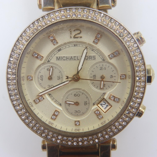 115 - Michael Kors wristwatch, working at lotting up. UK P&P Group 0 (£6+VAT for the first lot and £1+VAT ... 