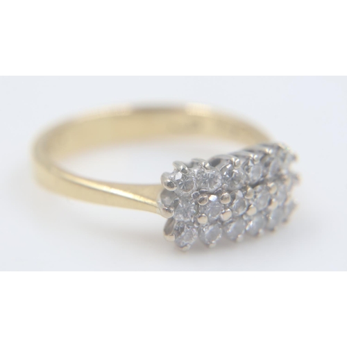 12 - 18ct gold ring, set with eighteen diamonds, size K, 3.1g. UK P&P Group 0 (£6+VAT for the first lot a... 