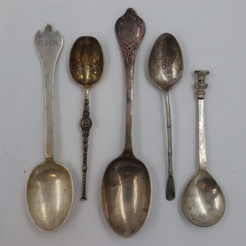 140 - Three silver spoons, 94g and 2 others. UK P&P Group 2 (£20+VAT for the first lot and £4+VAT for subs... 